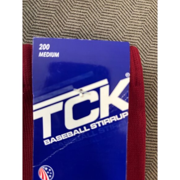 TCK Medium 200 Baseball Stirrup Socks Red White Gold Stripes - Picture 4 of 6